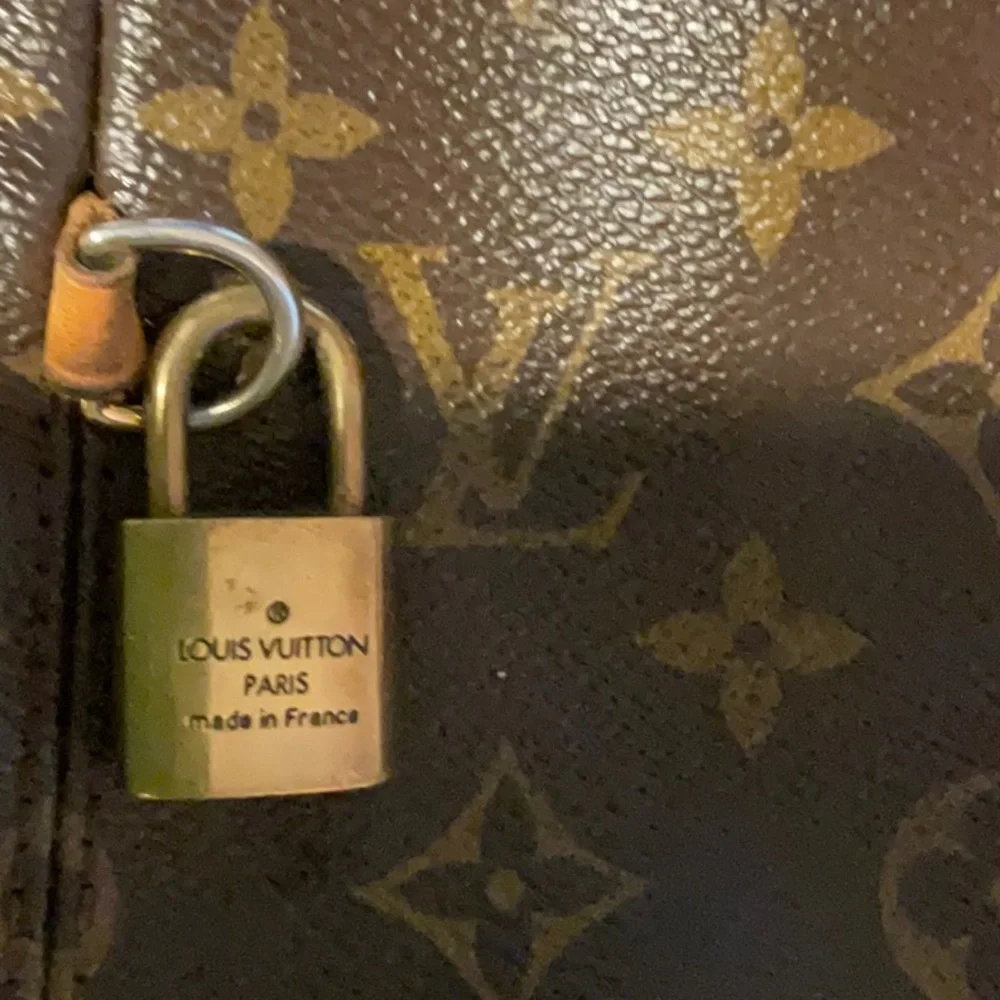 Louis Vuitton Brown Monogram Satchel with Tan Trim